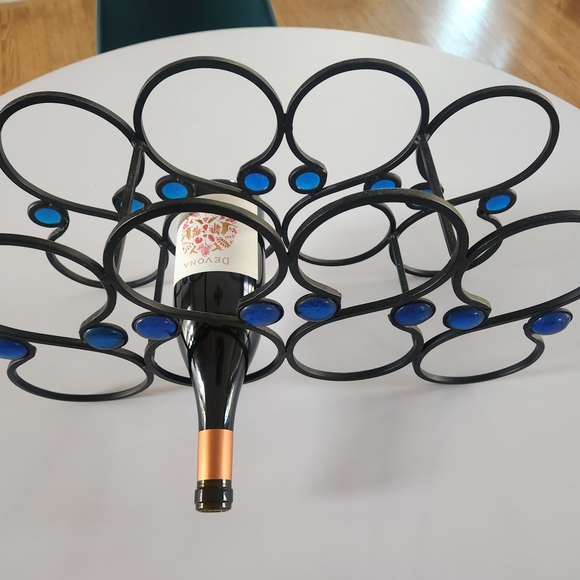 Elegant Black and Blue Wine Rack - Picture 3 of 5